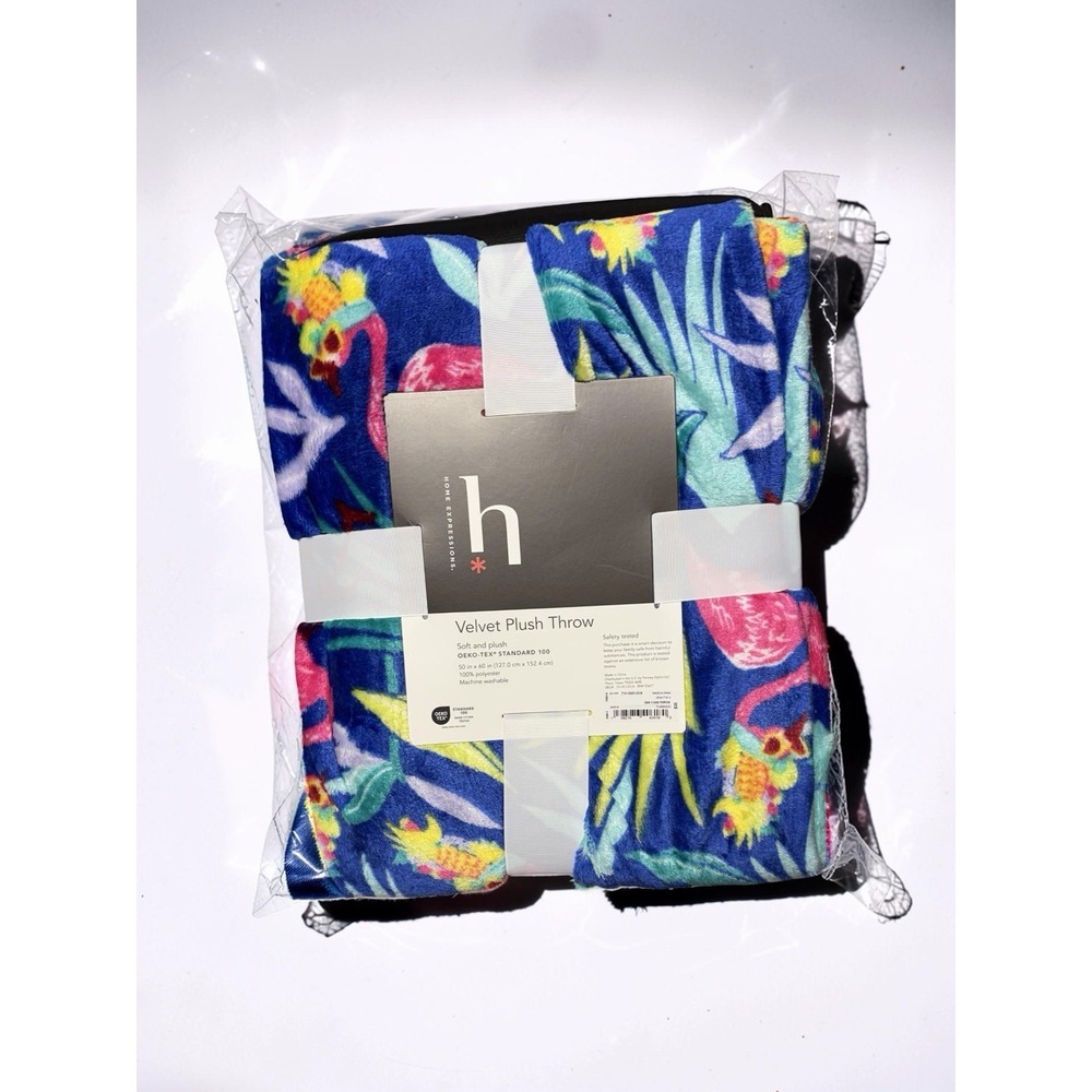 Flamingo Throw  Home Expressions Velvet Plush Throw Blanket Flamingo 50x60